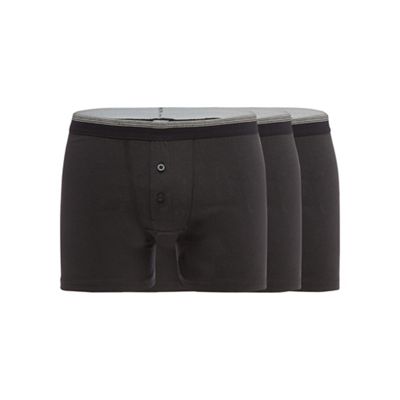 Mantaray Pack of three black button boxers